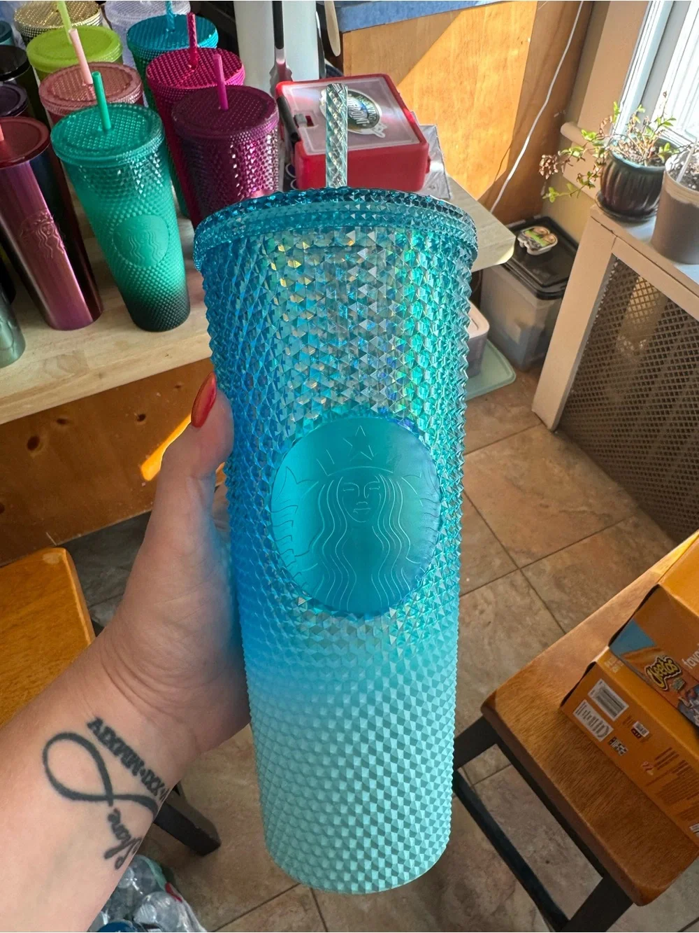 Starbucks Blue Ombre Studded Tumbler - Teal to Light Blue